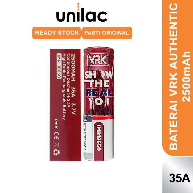 Authentic Baterai 18650 VRK 2500 mAh - Battery VRK 2500mah 3.7V