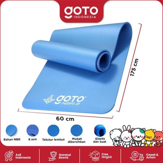 Goto NBR Yoga Mat 8mm Matras Olahraga Alas Senam Gym Tebal Anti Slip