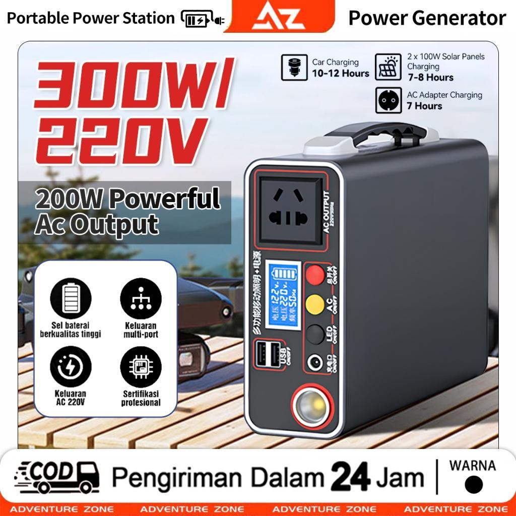 Garansi 1 Tahunpower Station 300W/220V/167Wh/ Portable Power Station Powerbank Solar Cell Camping So