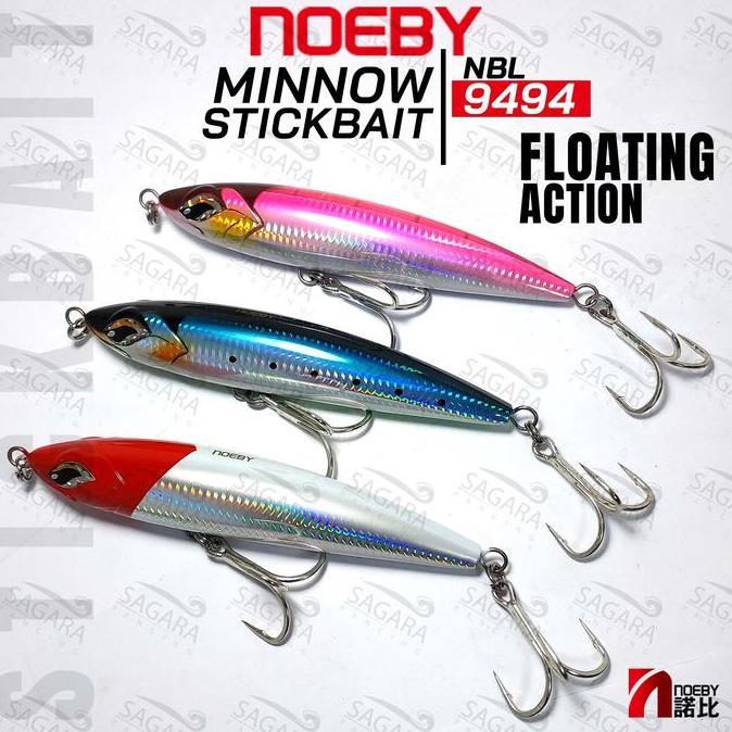 Umpan Popping Casting StickBait Noeby 9494 Floating Pencil Lure Umpan Pancing