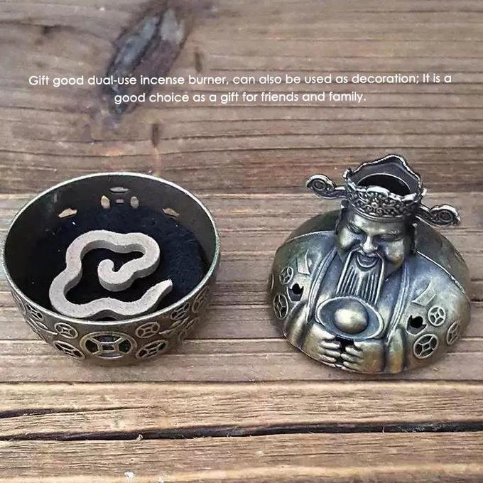Tempat Pembakaran Dupa Patung Dewa Caishen Rejeki - Bakar Dupa Backflow Keramik, Alat Pengorbanan Un
