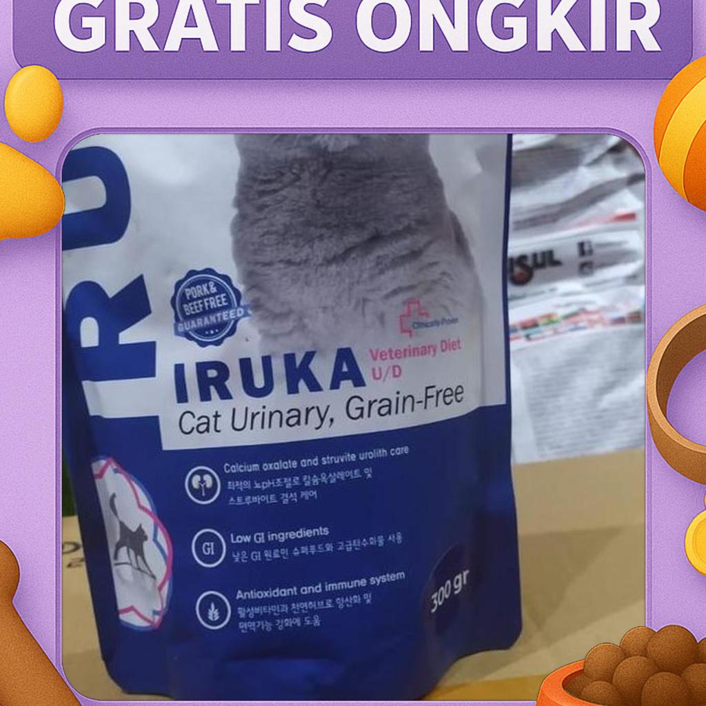 Iruka Cat Food Urinary 300 Grm Makanan Kucing Grain Free