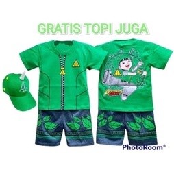 FREE TOPI / BAJU ANAK BOBOIBOY SETELAN ANAK BOBOIBOY AIR API HALILINTAR DAUN GEMPA Produk baru