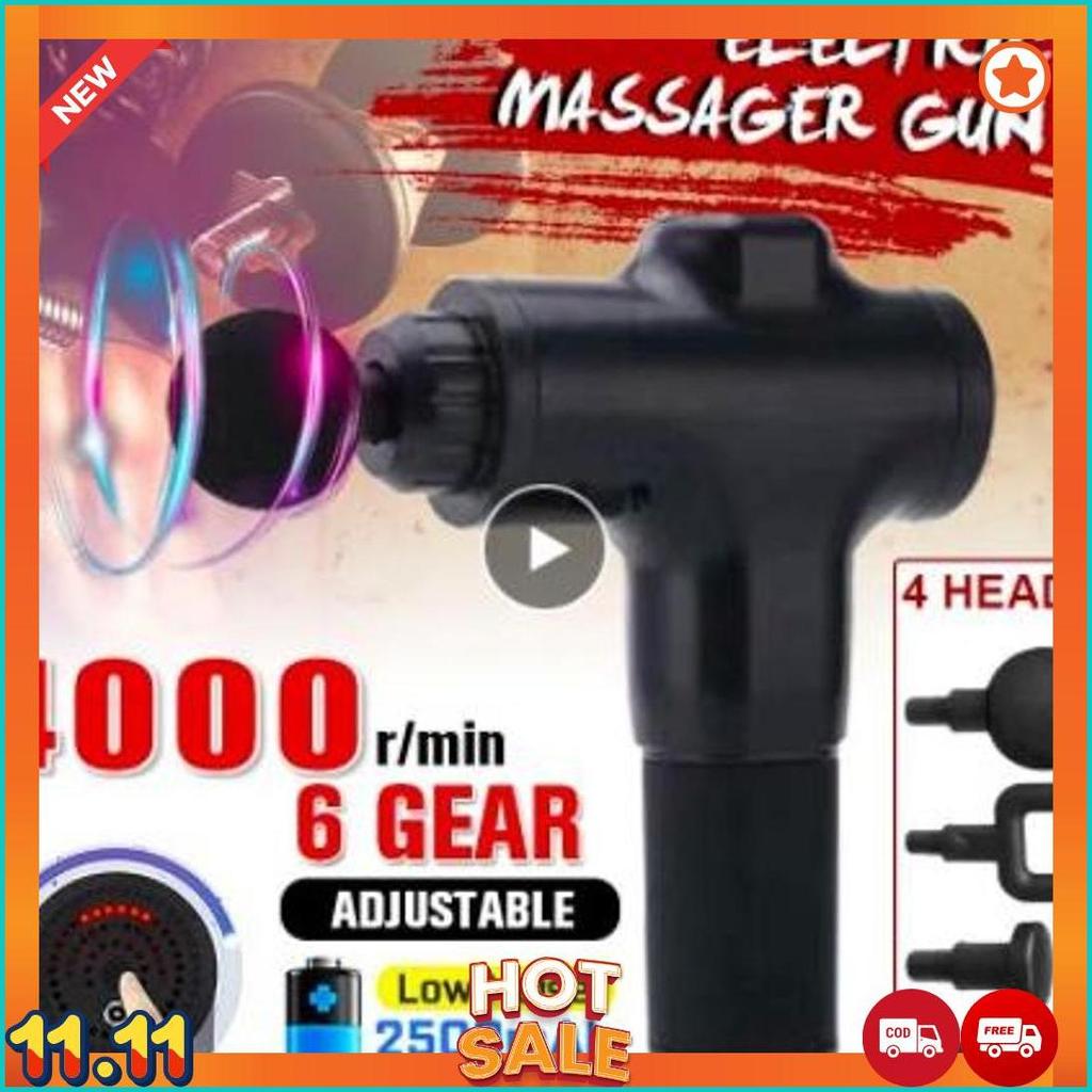 Massage Gun - Deep Tissue Muscle Massager - Alat Pijat Getar Wireless Cod [H2]
