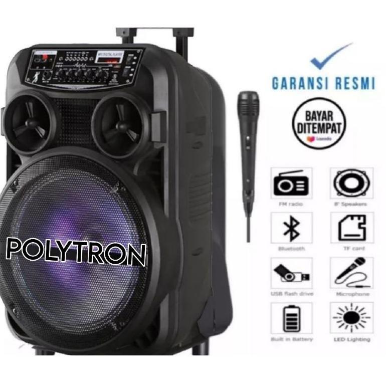 febylaran - bluetooth karaoke speaker 6.5 inch free mic extra bass