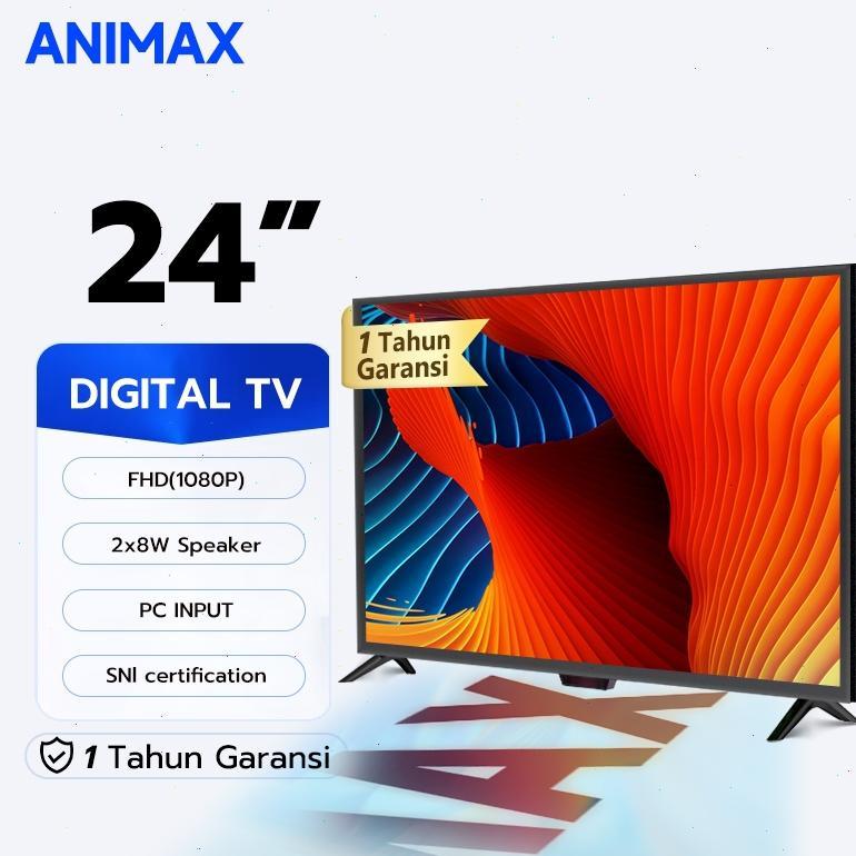febylaran - animax tv digital 24 inch fhd led tv 21 inch garansi 1 tahun