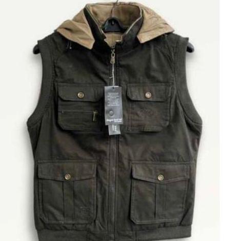 Rompi pria bolak balik import pakai topi size XL-6XL/Rompi katun bolak balik/rompi kanvas import pri