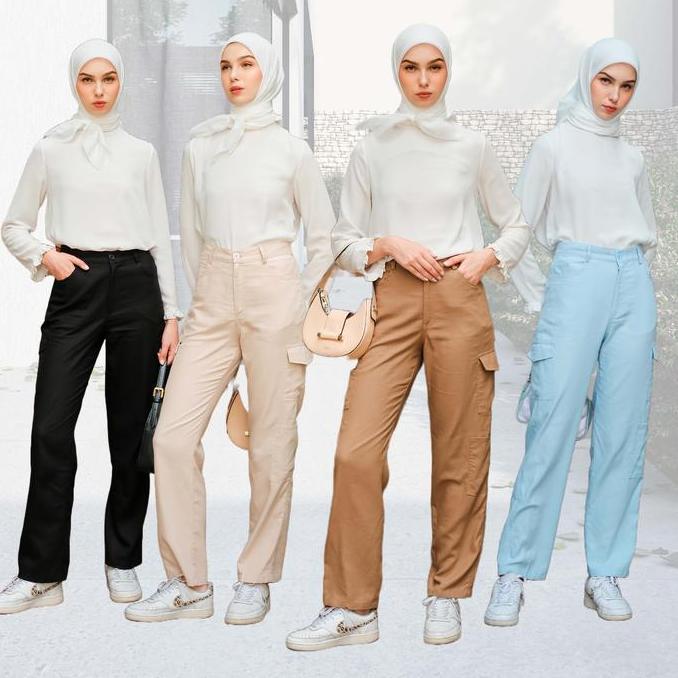 Promo Mylady Hijab Belvy Pants Celana Cargo Wanita Muslim Bawahan Kulot Panjang Cod
