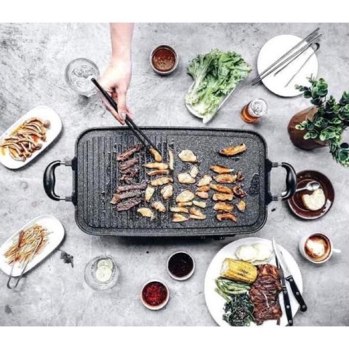 Miliki Multi Grill Pan Tri-J / Panggangan Pan Panjang / Panggangan Serbaguna / Panggangan Dua Sisi /