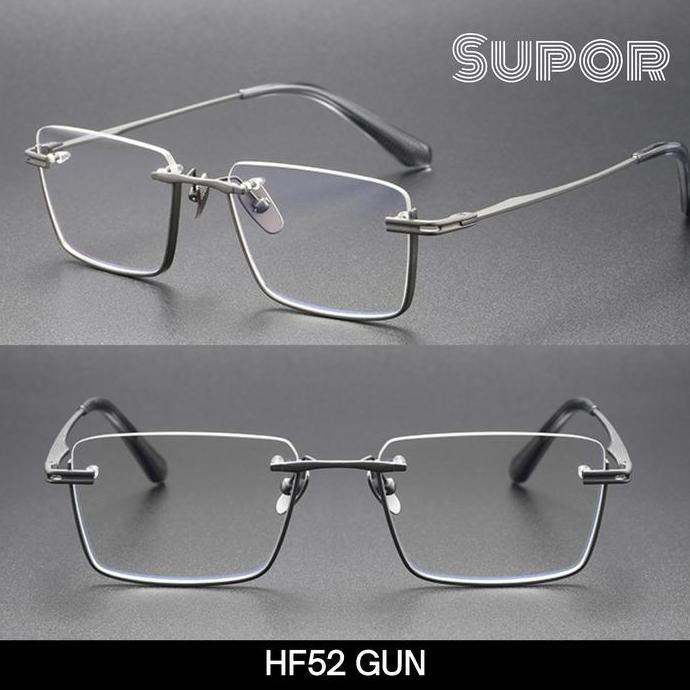 HF52 XL Frame kacamata Titanium Kaca mata Half Frame PRIA executive Profesional bisnis LEBAR semi fr