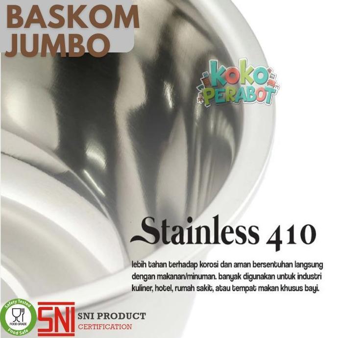 Baskom Jumbo Stainless Anti karat 50 Cm Komodo Baskom Stainless baskom