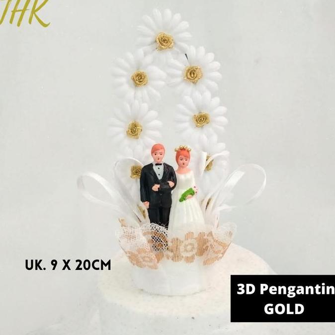Spesial 3D Hiasan Kue Background Cake Topper Pengantin Wedding Bunga