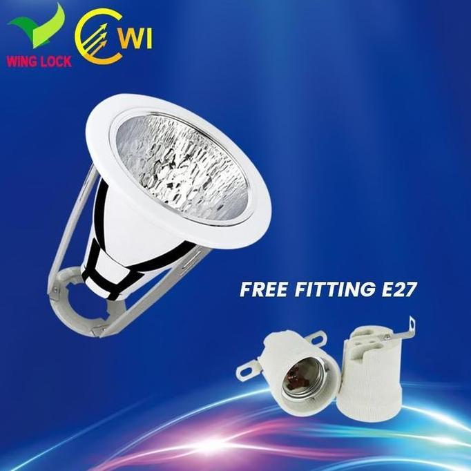 Kap Lampu Downlight 5 Inch Warna Putih Fiting Lampu E27 Downlight Kap Lampu Plafon