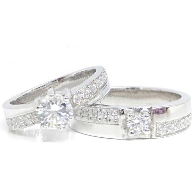Cincin Nikah Couple Palladium Dan Emas Putih Asli A239