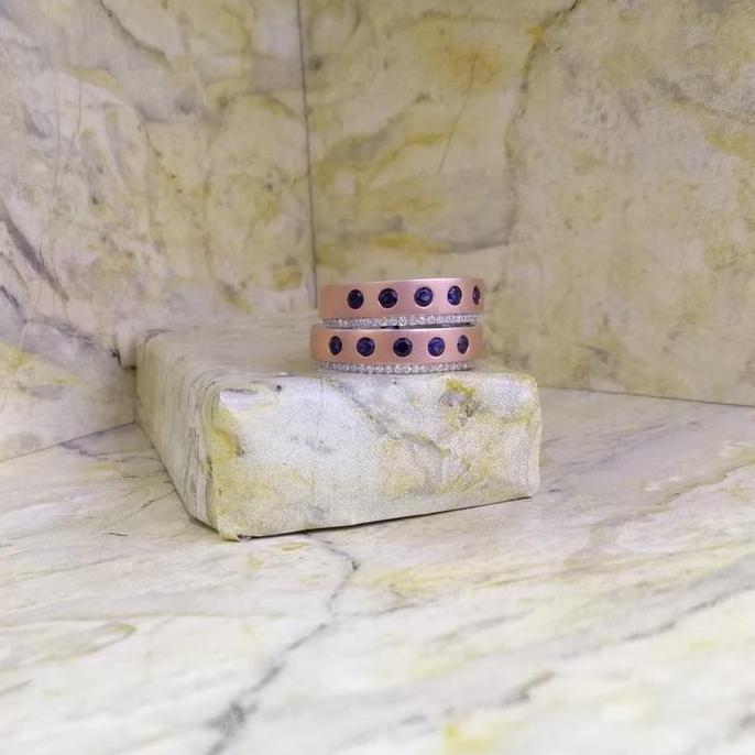 cincin kawin Berlian variasi safir