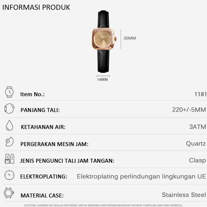 HANNAH MARTIN Jam Tangan Wanita Kecil Mode Tahan Air Jam Tangan Cewek 1181