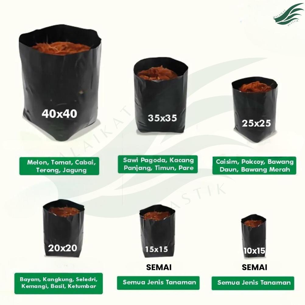 Promo Cod 1 Pack Polybag Semai Benih Tanaman Polybag Kecil 10X15 15X15 Pack +/- 200Gram 