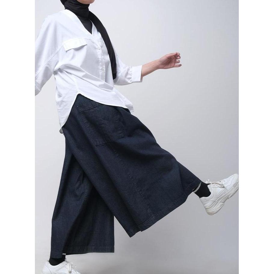 Logo Jeans Kulot Ayara Dark Blue Denim 43058L3DL