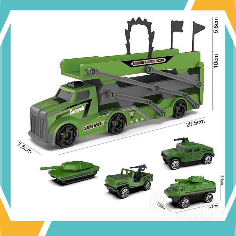 Mainan Truk Transporter Anak Jalur Balap Mobil Kecil Fitur Pull Back Anak Laki Laki