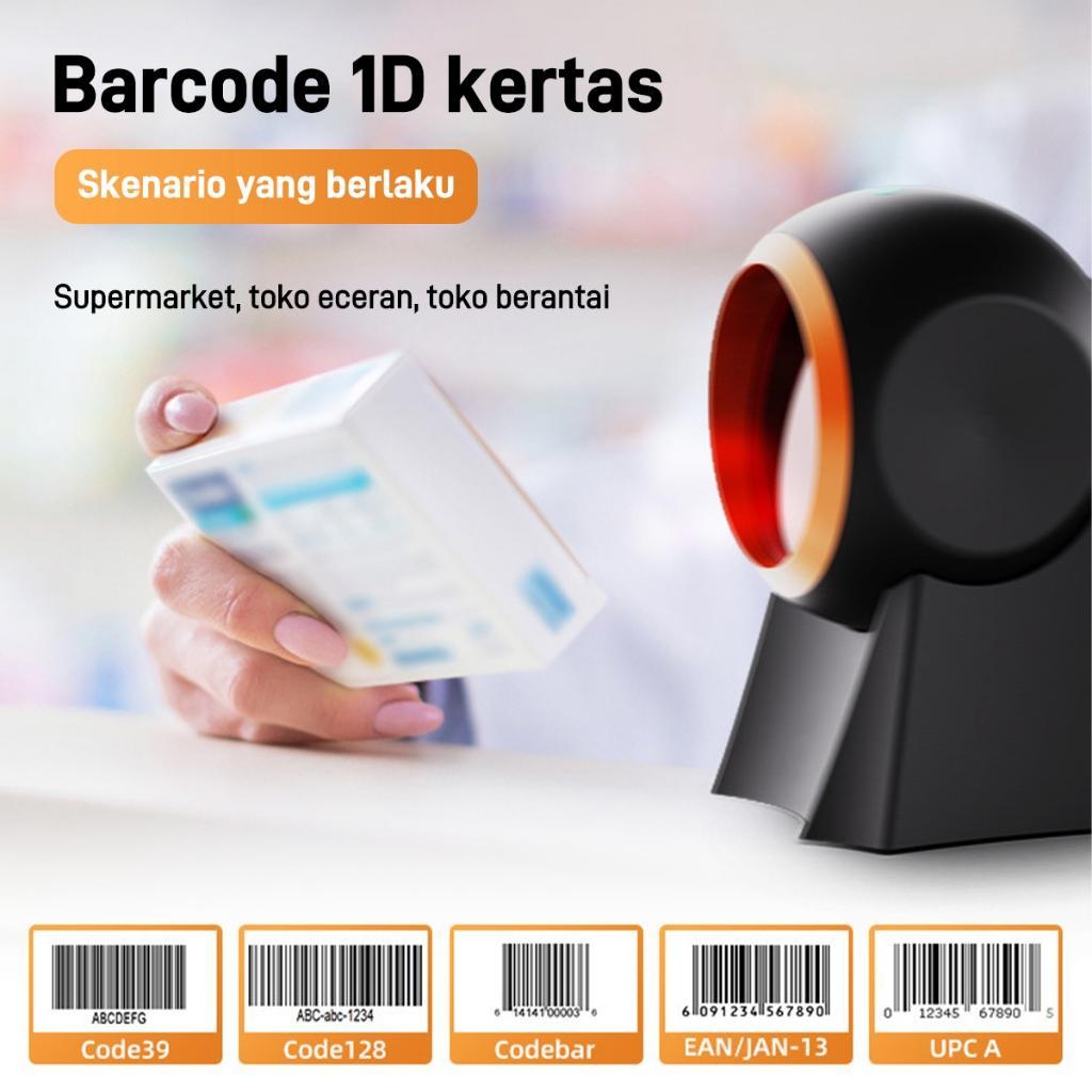 Scanner Barcode Otomatis 1D/2D - Sensor Cmos Presisi Tinggi Untuk Pemindaian Cepat Dukung Qr Code & 