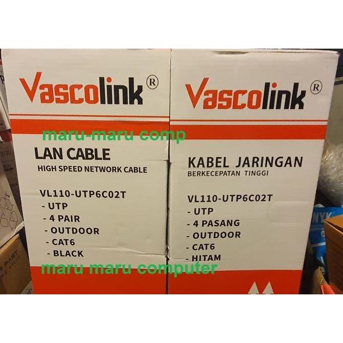 Kabel Lan Vascolink Cat 6 Outdoor Original / Asli 1 Box (Dus)
