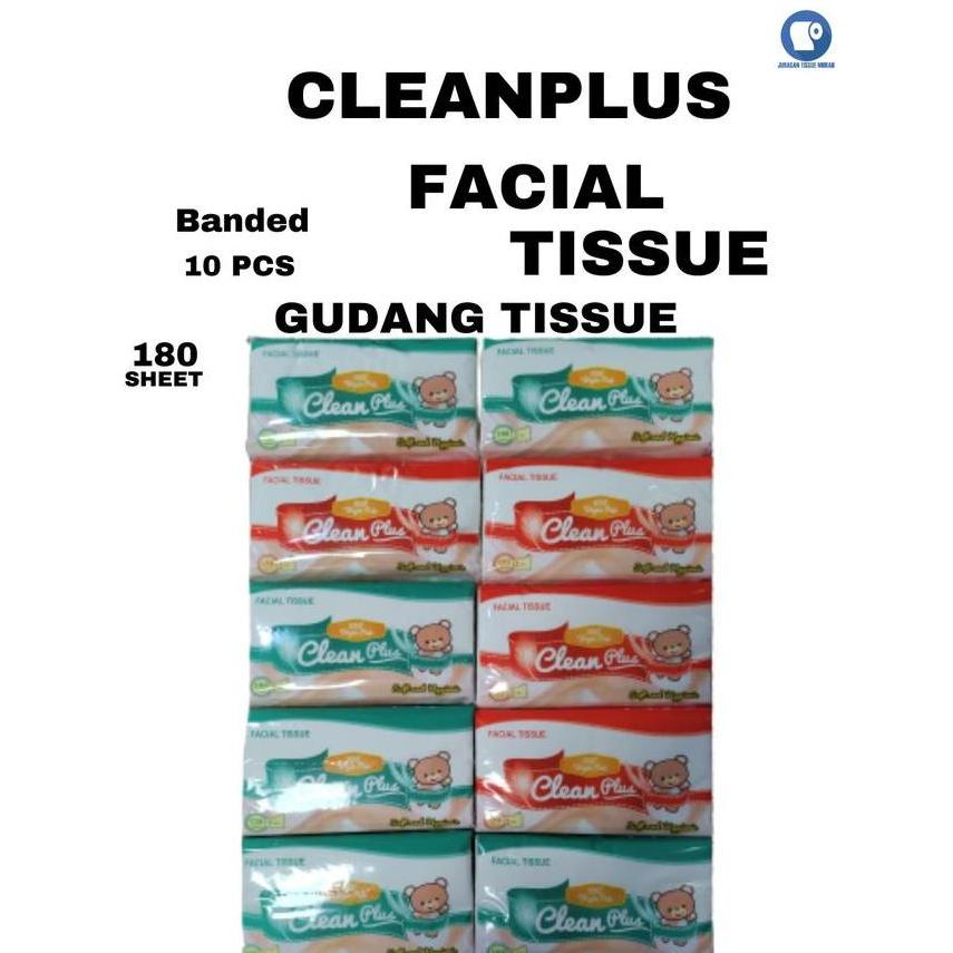 Tisu cleanplus 180 sheet PAKET 10 pcs - tisu murah - tisu wajah