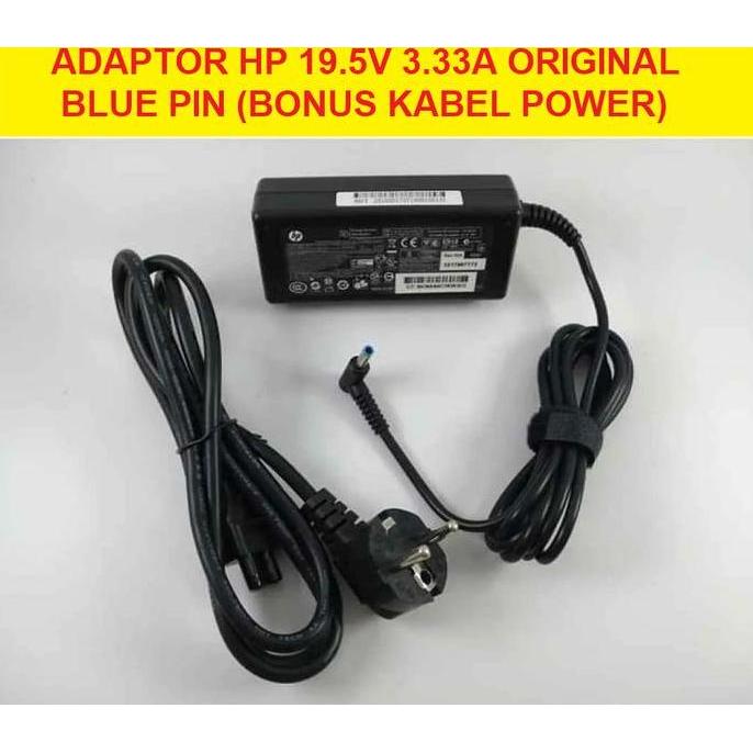 Charger Adaptor Laptop HP 45W 65W 45 Watt 65 Watt Blue Pin ORIGINAL