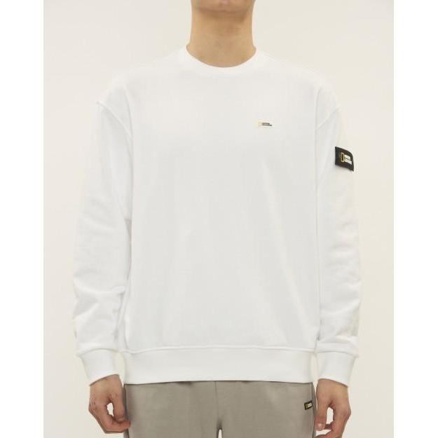 National Geographic Unisex Glacier Graphic Semi-Oversized Sweatshirt - White - Kaos Unisex Putih New