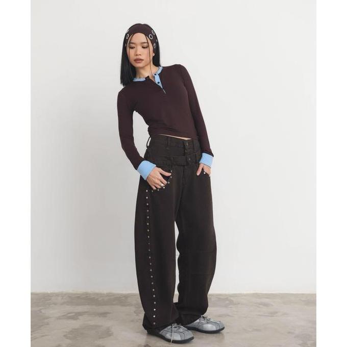 CATHA - Riveted Double Waist Jeans