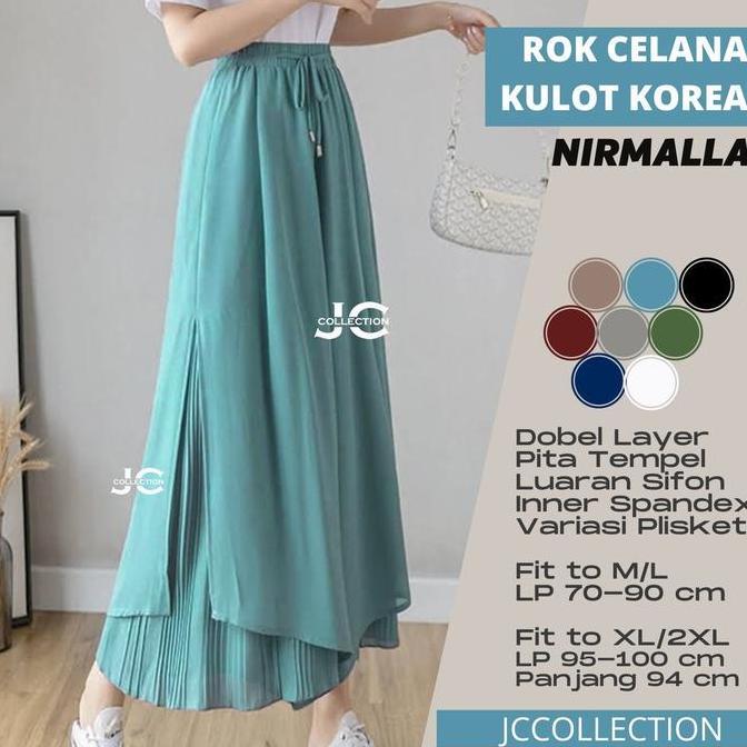 Celana Panjang Sifon Gaya Korea Nurmalla Stice Pants Kulot JCFashion