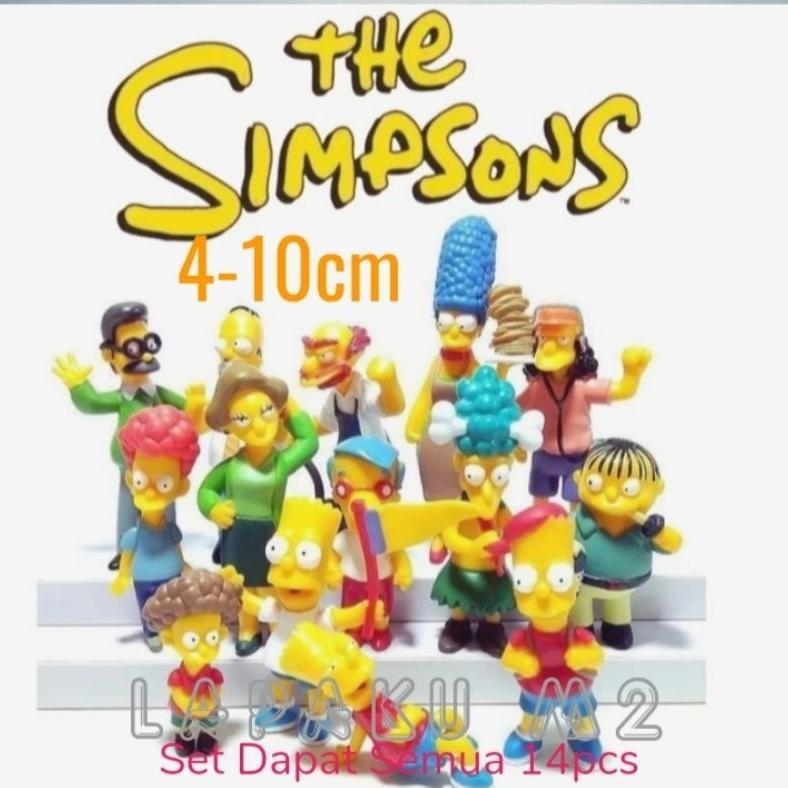 Action Figure THE SIMPSONS FAMILY Set isi 14pcs/Pajangan Topper Kue