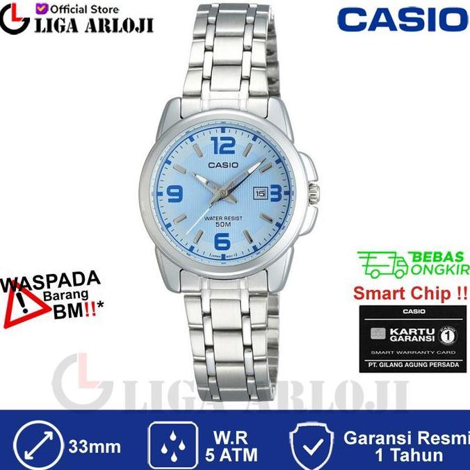 CASIO LTP-1314D-2AVDF - Jam Tangan Wanita - Silver Biru - LTP1314D