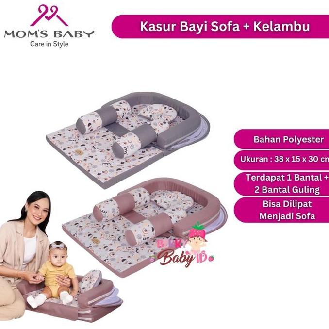 Moms Baby Kasur Bayi Sofa + Kelambu Bantal Guling Baby Mattress Promo Premium