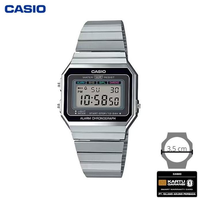 JAM TANGAN WANITA CASIO A-700W-1A ORINAL - A700W SILVER
