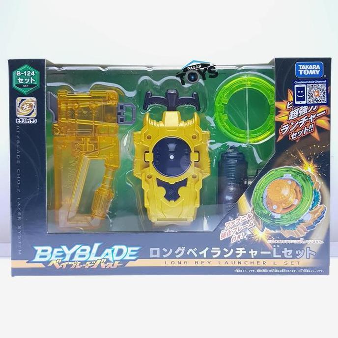 Beyblade B-124 Long Bey Launcher L Set Cho-Z Layer System Left Spin Kode 1046