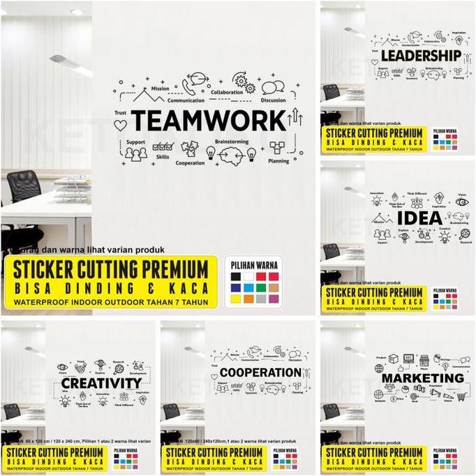 Promo Cutting Stiker Dinding dan Kaca Kantor Motivasi Kerja Bahan Plastik Vinyl Indoor Outdoor Disko