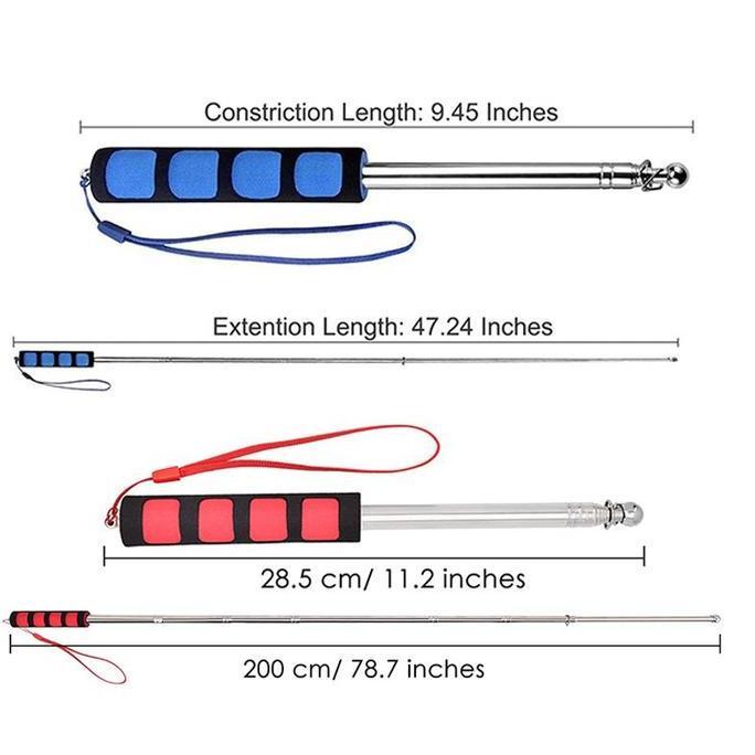 Spesial 2Meter Tiang Bendera Portable Tongkat Bendera Teleskopik