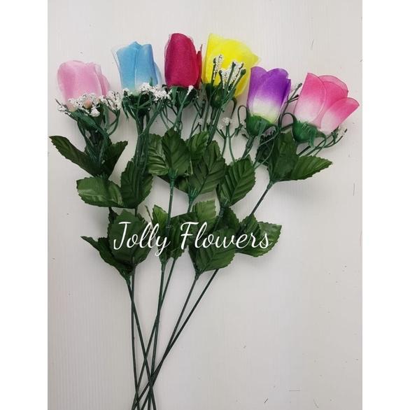 BUNGA MAWAR PALSU DEKORASI ARTIFICIAL SINGLE TANGKAI SATU Termurah!!!