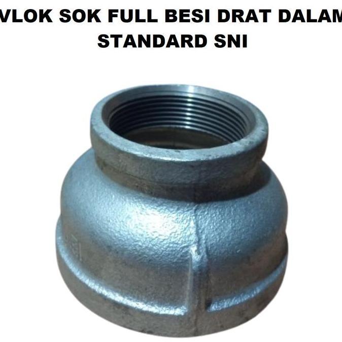 Vlok Sock Drat Dalam 3 X 2 Inch Full Besi Soket Double Shock Sok Restock