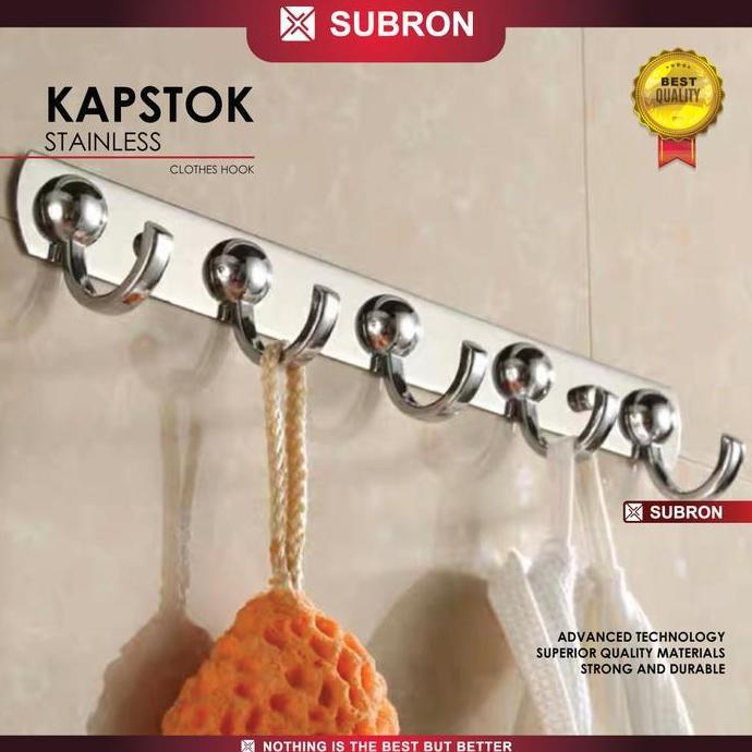 SUBRON Kapstok Hanger Stainless Steel 5 Kait 5 Pilihan Model