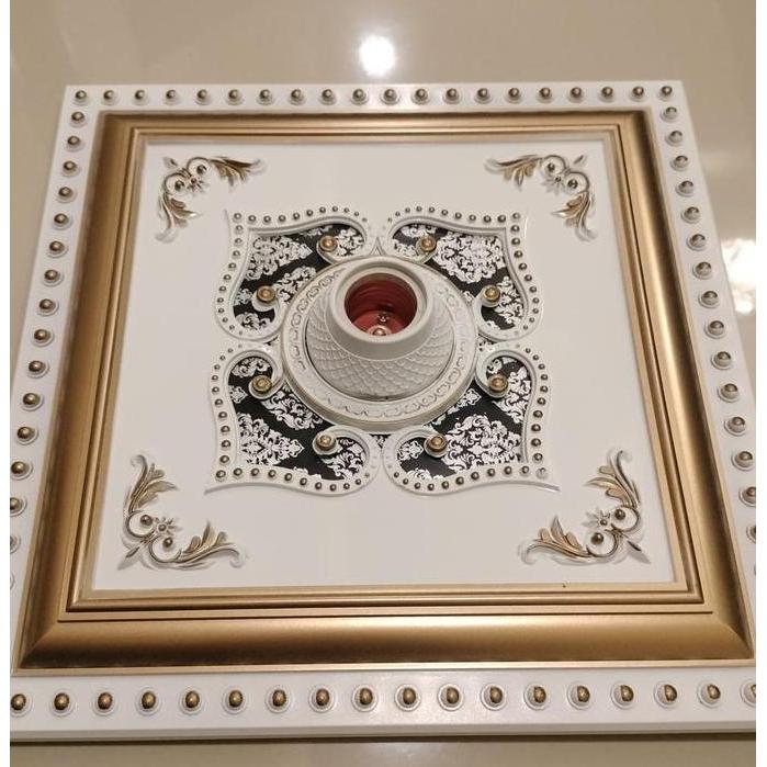 BERKUALITAS Vicon Fitting Lampu Hias Plafon 1 Dus 24 Pcs Ornamen Gypsum Diameter 30 Cm Tipe E27 Muda