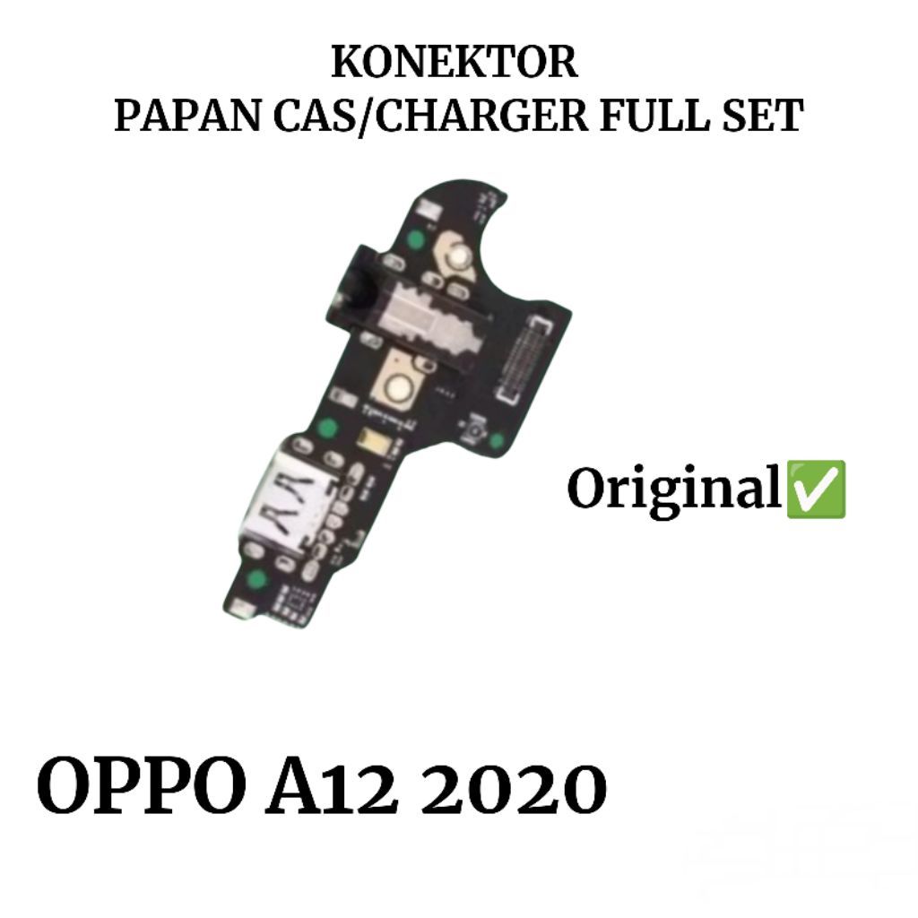 Konektor Papan Cas Charger Fullset OPPO A12 2020 Original PCB Dock Charging Port Board USB Cas Pengg
