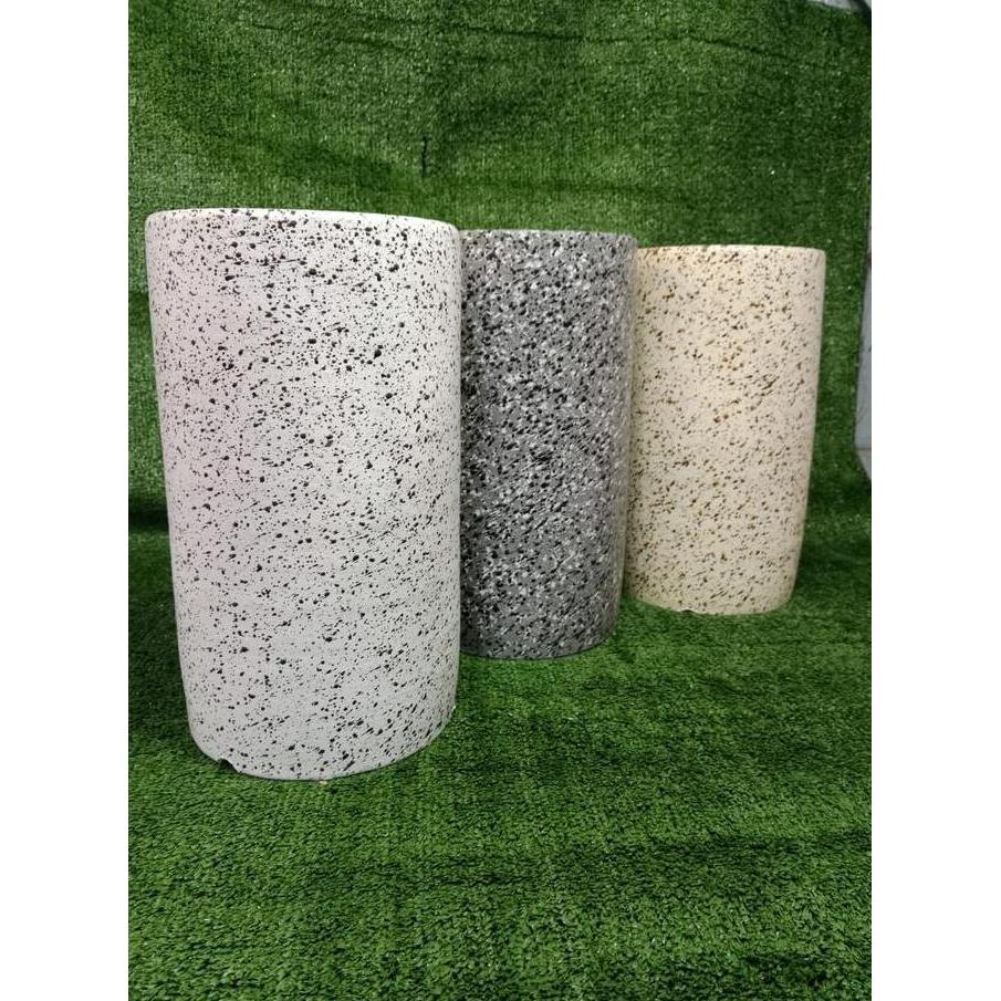 Mild.stander - Pot Tabung Teraso Silinder Pot Tanah Liat Model Modern Terrazzo Cylinder