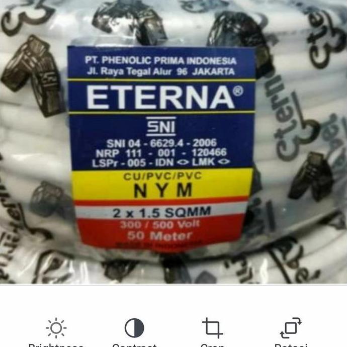 kabel eterna 2x1,5 50 meter/kabel kawat eterna NYM 2x1,5 50 meter