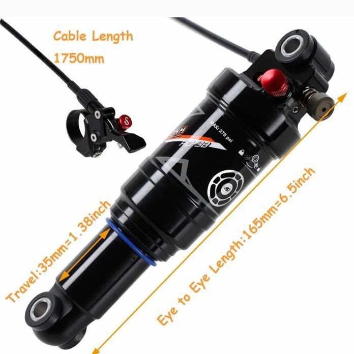 Dnm Rear Shock 165 Mm Remote Control Rear Shock Air Rebound Sepeda Mtb Ready