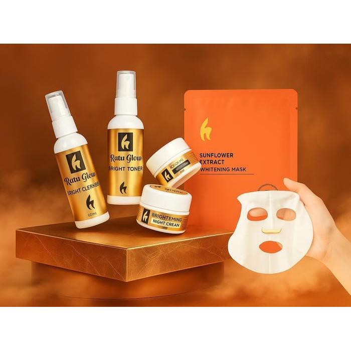 Paket Skincare Ratu Glow Ll Ekonomis Brightening Series Ed 2026 + Masker Wajah 1 Pcs