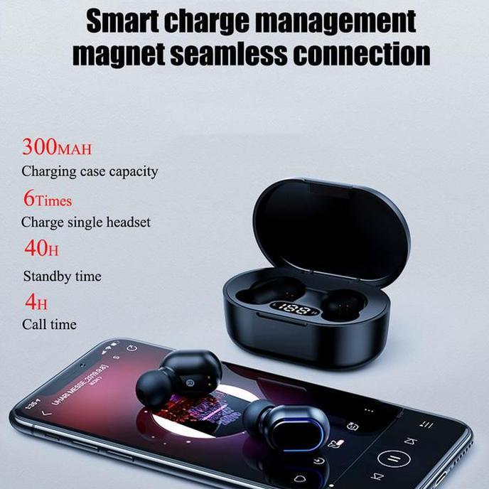 Audioqt- CodJovitech Tws Earphone Bluetooth Wireless Earbuds Digital Display Touch Control Waterproo