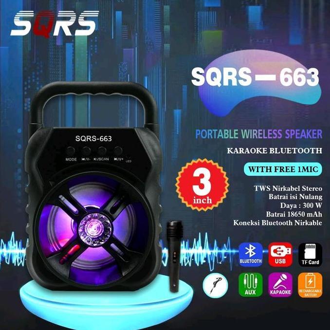 Terpercayamutu- Speaker Sqrs 663 Speaker Set Mic Speaker Wireless Speaker Portable
