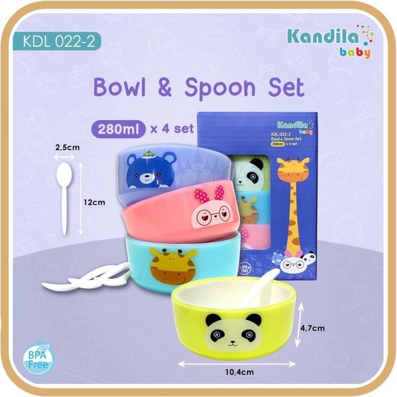 Castle - Kandila Baby Bowl & Spoon Set isi 4pcs 280ml - 460ml KDL022-2 / KDl022-3 - Mangkok Dan Send