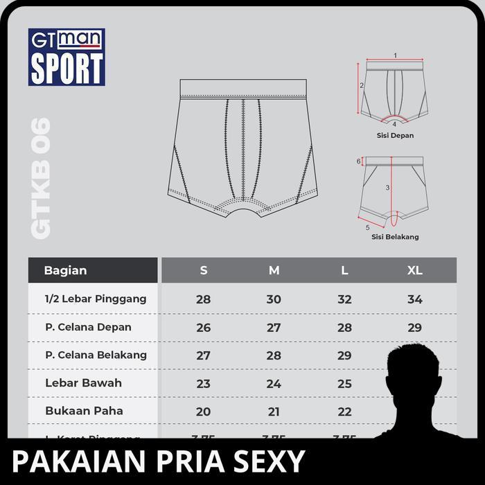 BOXER CELANA DALAM PRIA SPORT GT MAN GTKB-06 ISI 1 PCS - BOXER MEN KUALITAS TERBAIK